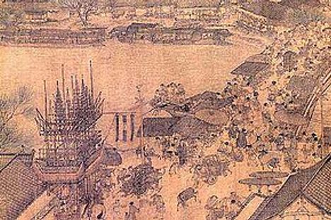 The mysterious rainbow bridge depicted in the Qingming Scroll (WikiCommons)