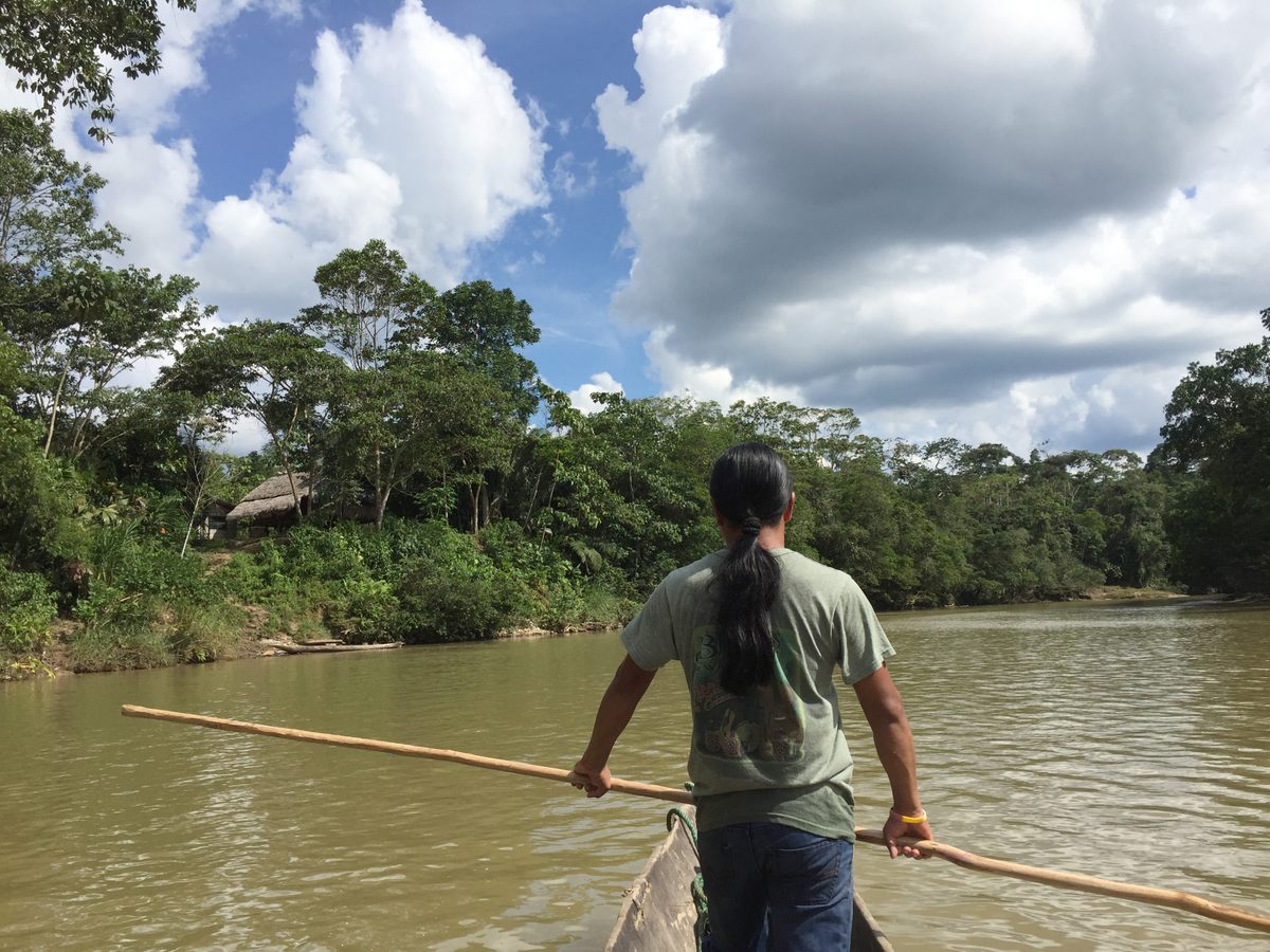 A river guide near Sarayaku, Ecuador, in October 2016.