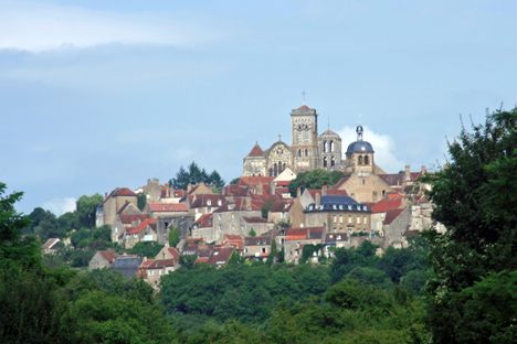 The Basilica viewed from the west of Vezelay