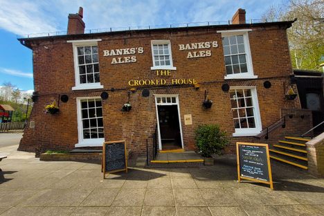 The Crooked House in 2023, a few months before the fire and demolition.