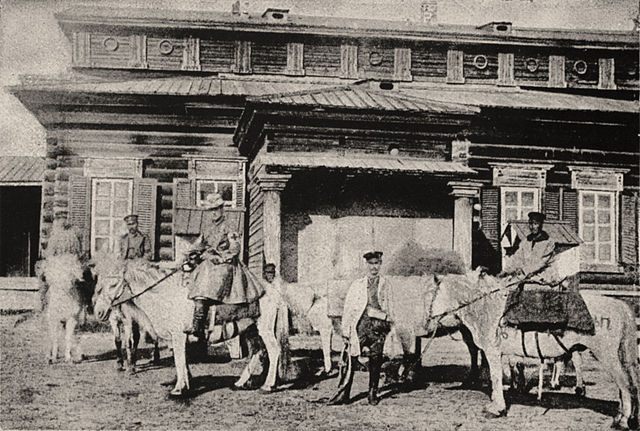 Marsden setting off from Yakutsk on horseback.