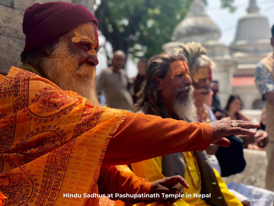 Hindu Sadhus at Pashupatinath Temple in Nepal
