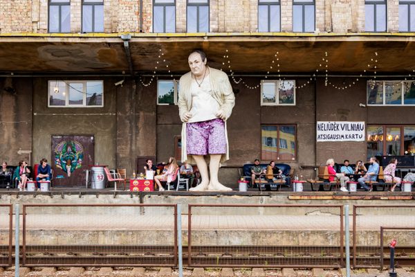 Tony Soprano at Vilnius train station