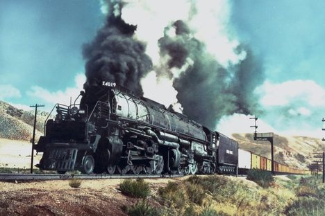 Union Pacific's No. 4019, pictured here in Weber Canyon, Utah.