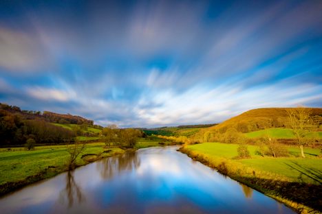 The ancient border between England and Wales was partly natural, thanks to rivers such as the Ceiriog and the Wye, shown here, and partly engineered with a system of earthworks and hillforts known today as Offa's Dyke.