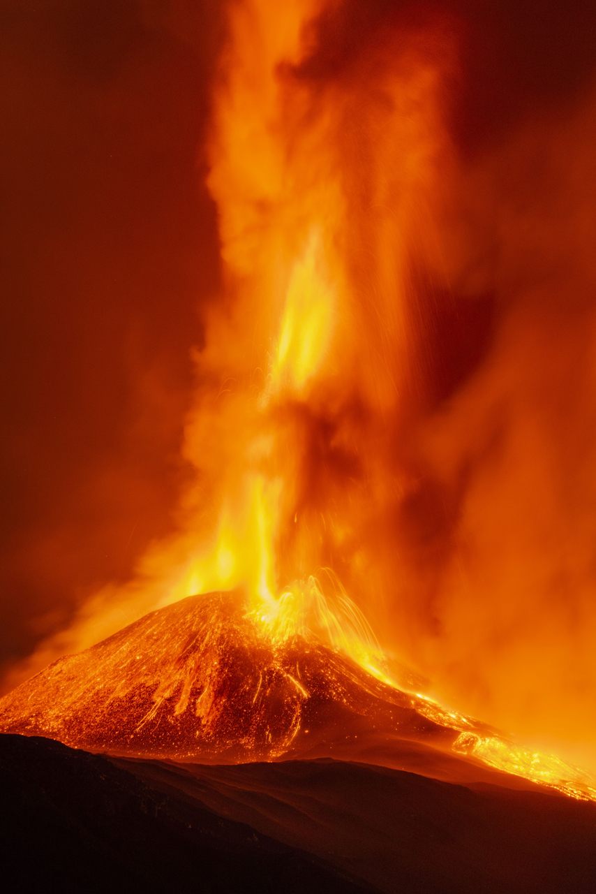 Persistent lava fountains, like this on on February 21, 2021, are among the most delightful sights for volcano-watchers.