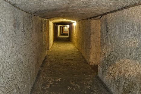 One of the corridors in the shelters.