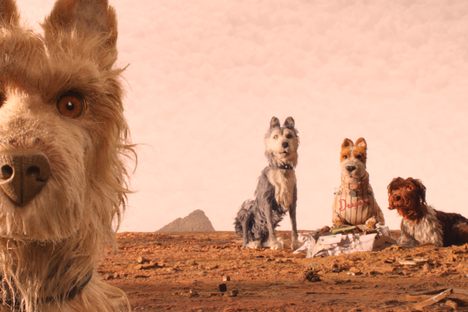The heroes of Isle of Dogs, standing on Trash Island. 