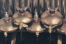 Ornate decorations are part of some of the music boxes.