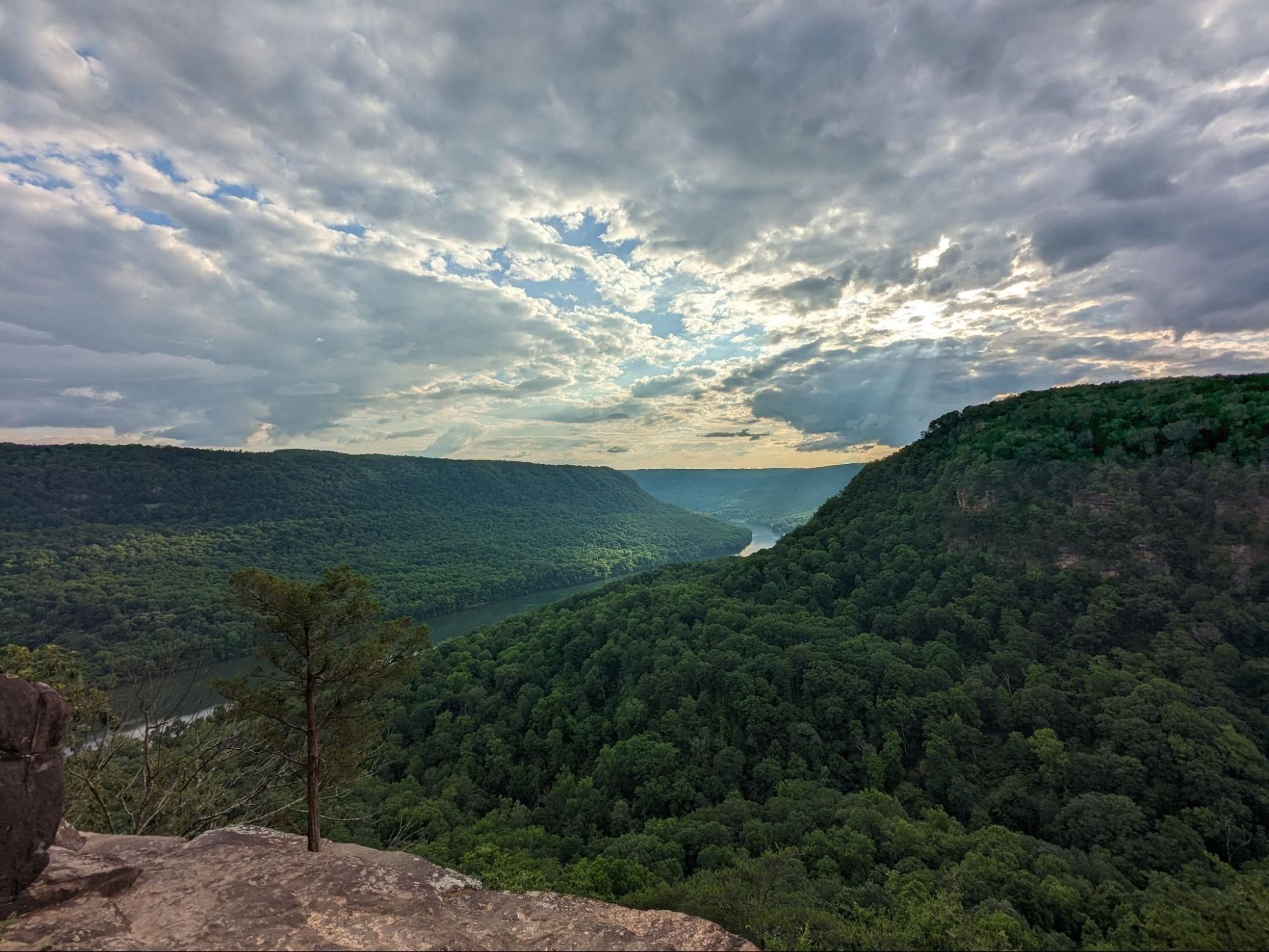 View of the Tennessee River Gorge from atop Signal Mountain.
