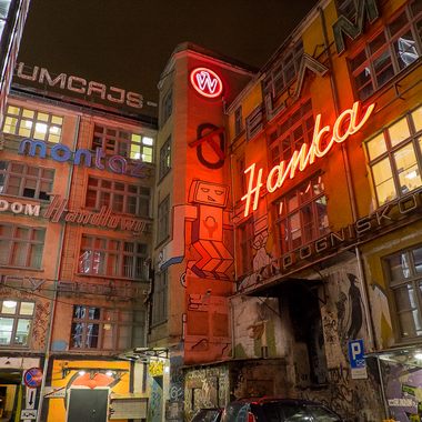 Neon alley of Wroclaw.