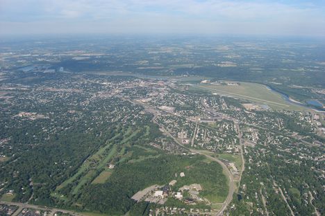 Before the Civil War, the Middletown area was home to a network of abolitionist Quakers. This image shows modern-day Middletown, with the Great Miami River in the background.