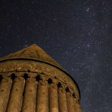 Andromeda galaxy over Radkan Tower.