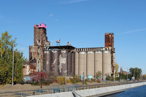 The Canada Malting Silos seen from across the canal.