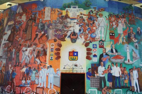 The Congress's wall and ceiling murals.