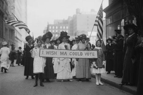 A suffrage march in 1913.