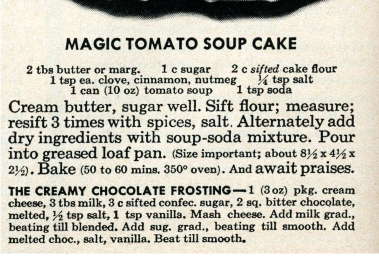 A vintage recipe for 