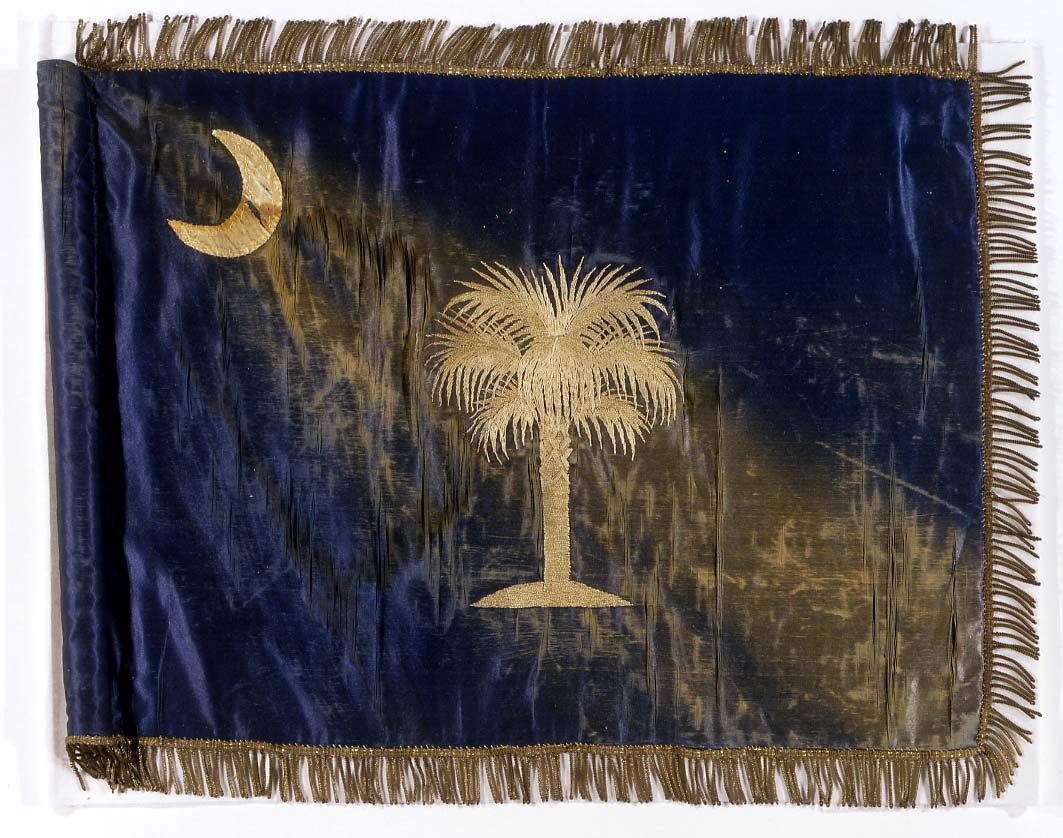 This South Carolina state flag was placed on the bier of Jefferson Davis as his remains were reinterred in 1893. 