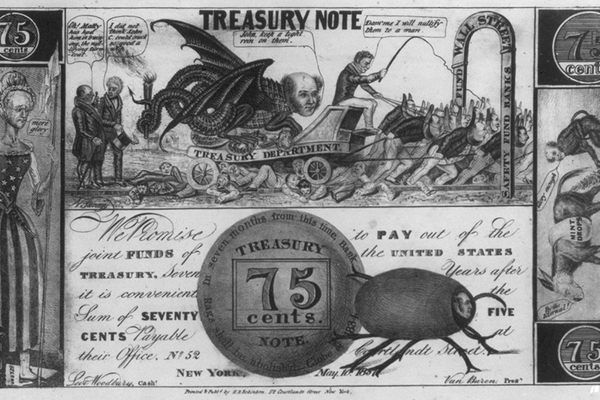This $0.75 parody shinplaster is full of surprises.