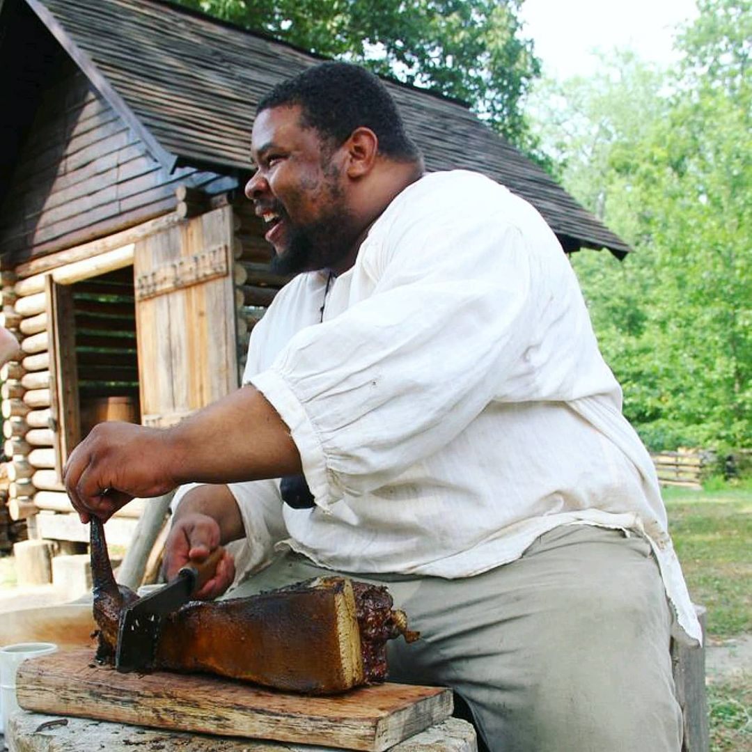 Twitty doing a demonstration at Colonial Williamsburg.