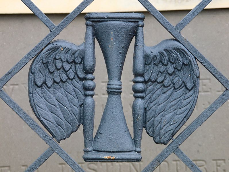 Wrought Iron Winged Hourglass, St. Louis Cemetery 2, New Orleans