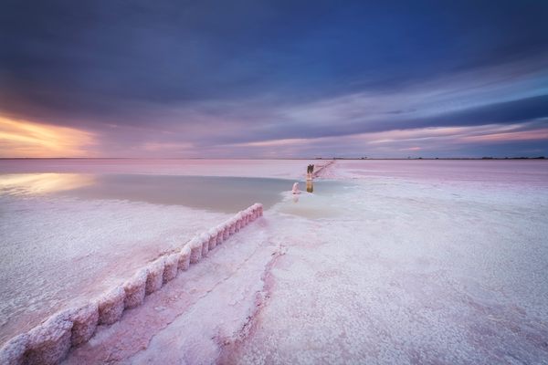 Lake Tyrrell during sunset