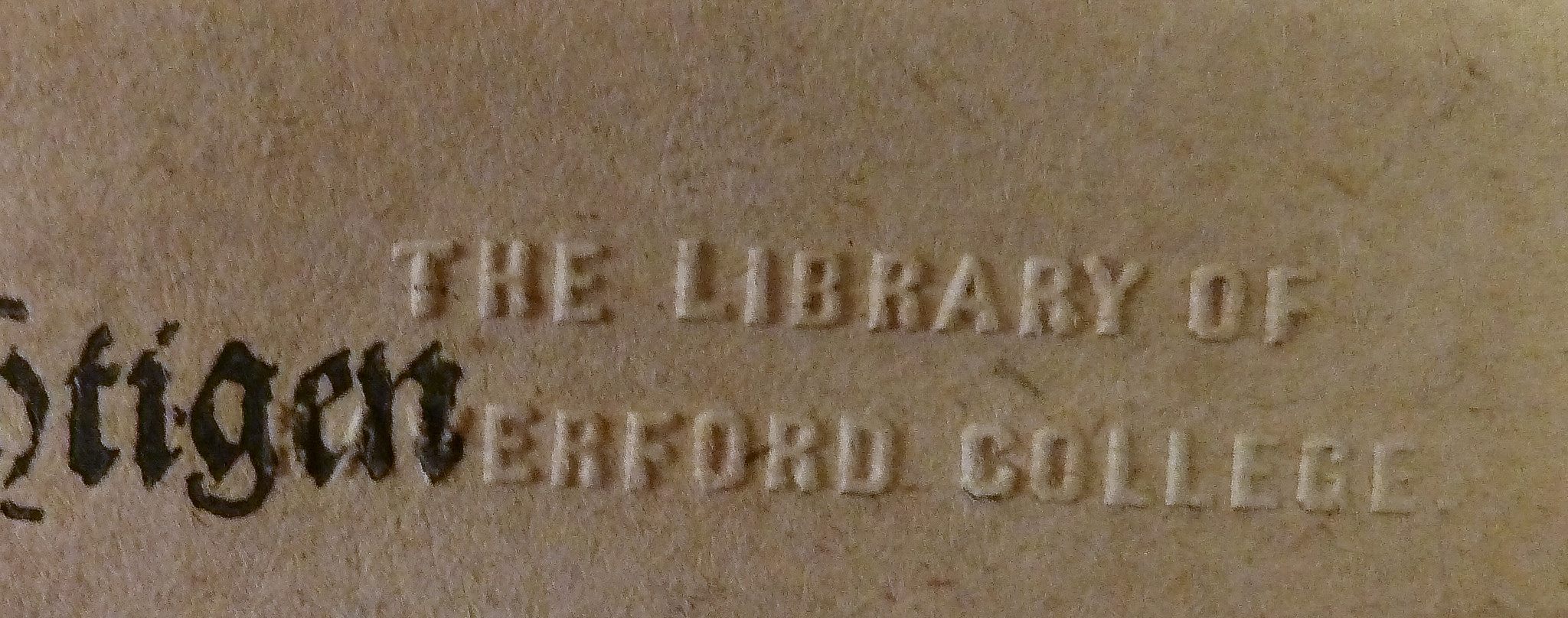 A Haverford Library College stamp. Shinn removed identifying marks from the books he stole in order to re-sell them.
