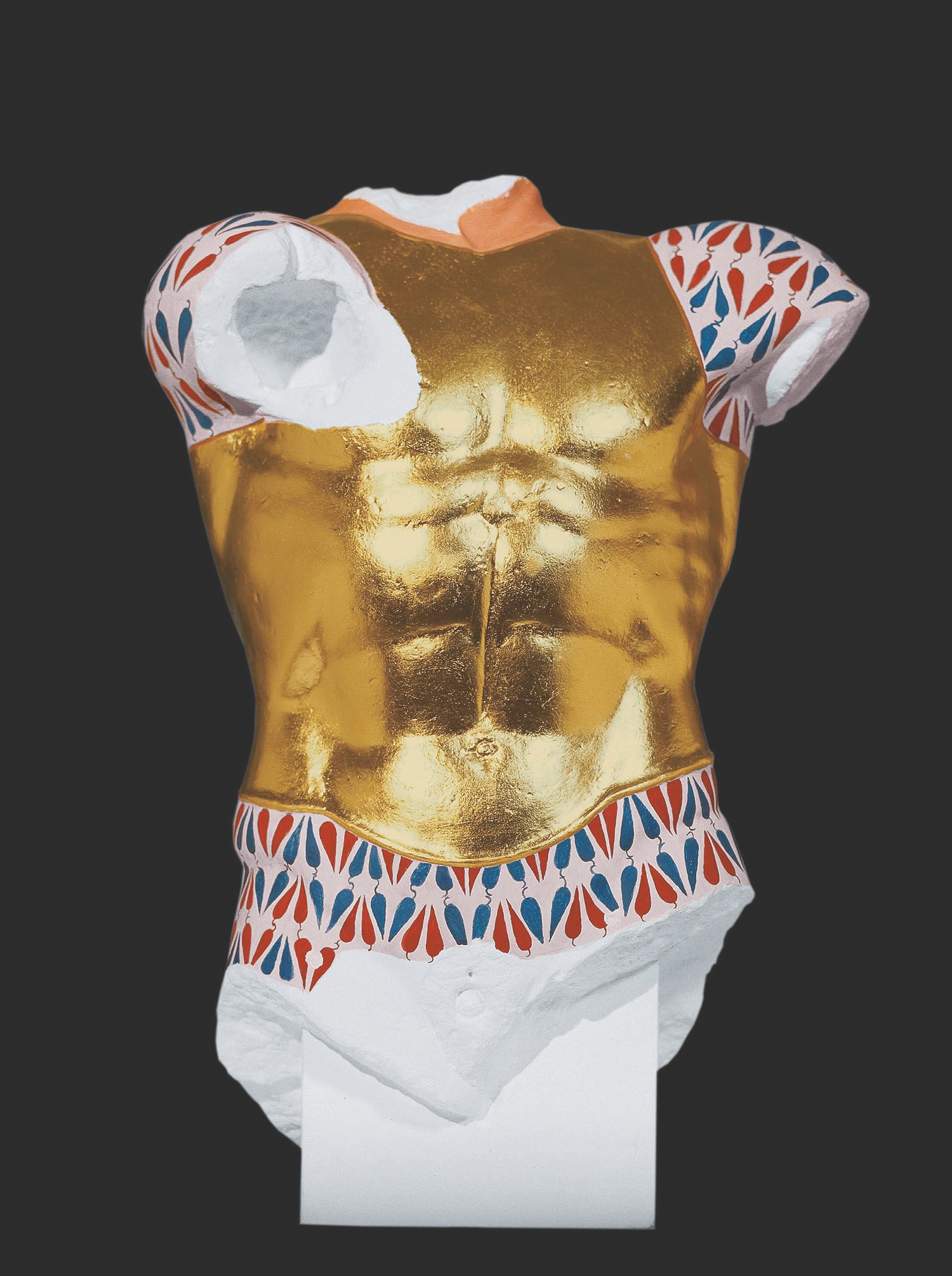 Reconstruction (B) of a cuirassed torso from the Akropolis in Athens, 2005.