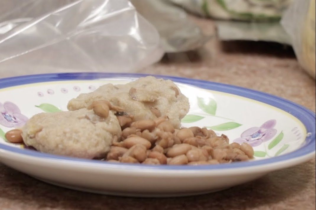 Paired with beans, the dumplings make a hearty meal.