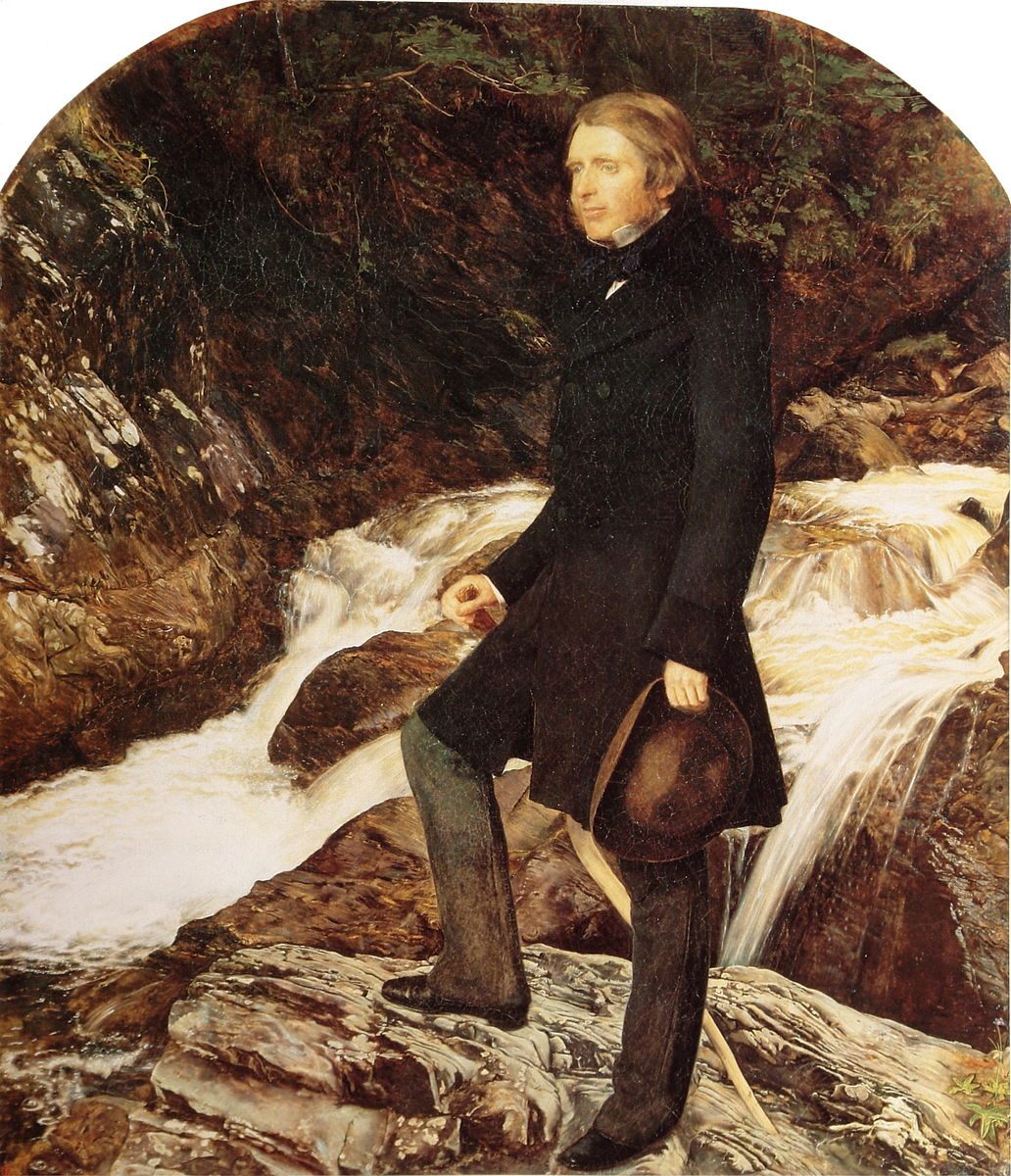 John Ruskin, painted in his preferred style by John Everett Millais in 1853 or 1854.