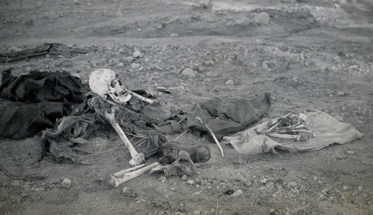 Skeleton found by aqueduct surveyors in Thermal Canyon.