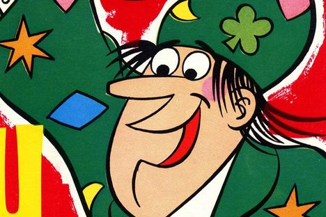 Waldo the Wizard, on a Lucky Charms cereal box from 1975.