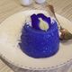 This sago dessert gets its brilliant hue from the butterfly pea flower.