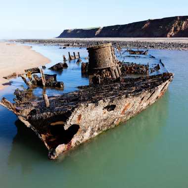 Passages shipwreck on Jurby Beach.