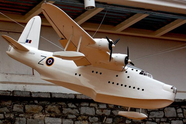 A small flying boat model at the museum.