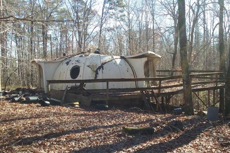 The abandoned Futuro house.