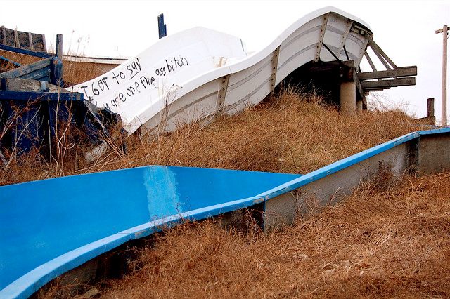 Abandoned water slide