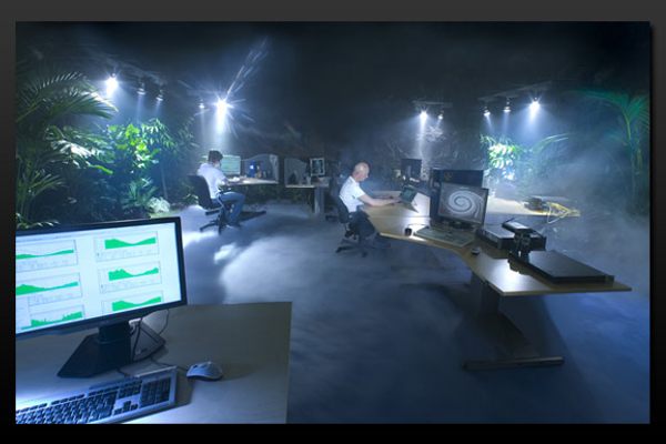 Pionen's Network Operations Center. Complete with fog.