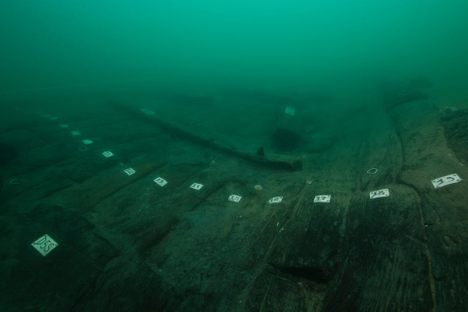 The wooden hull of ship 17.