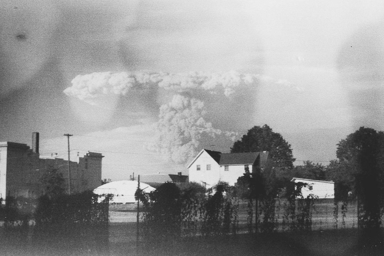 Mt. St. Helens erupting.