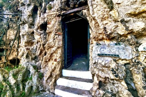 The cave is in a hillside not far from Algeria’s National Library.
