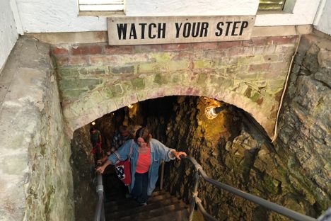 Staircase down to the geode cave
