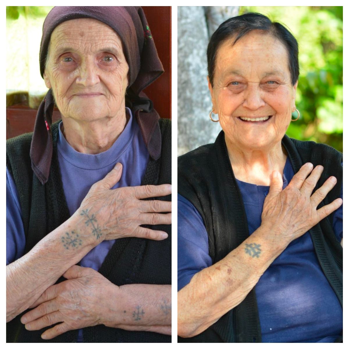 Veronika Crnjac (left) and Zora Mendeš were among dozens of women interviewed in Bosnia in 2019 as part of a project to document traditional sicanje.