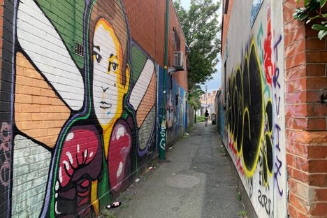 A mural of the Irish boxer Katie Taylor by Kevin Bohan.