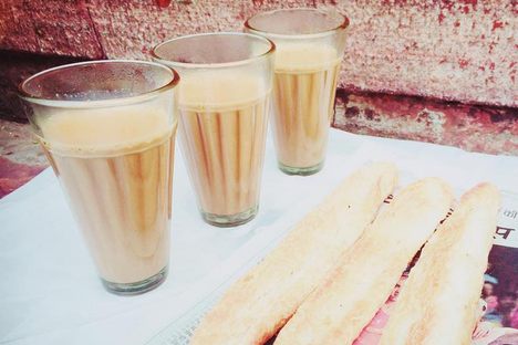 The signature cups of chai at Sahu.