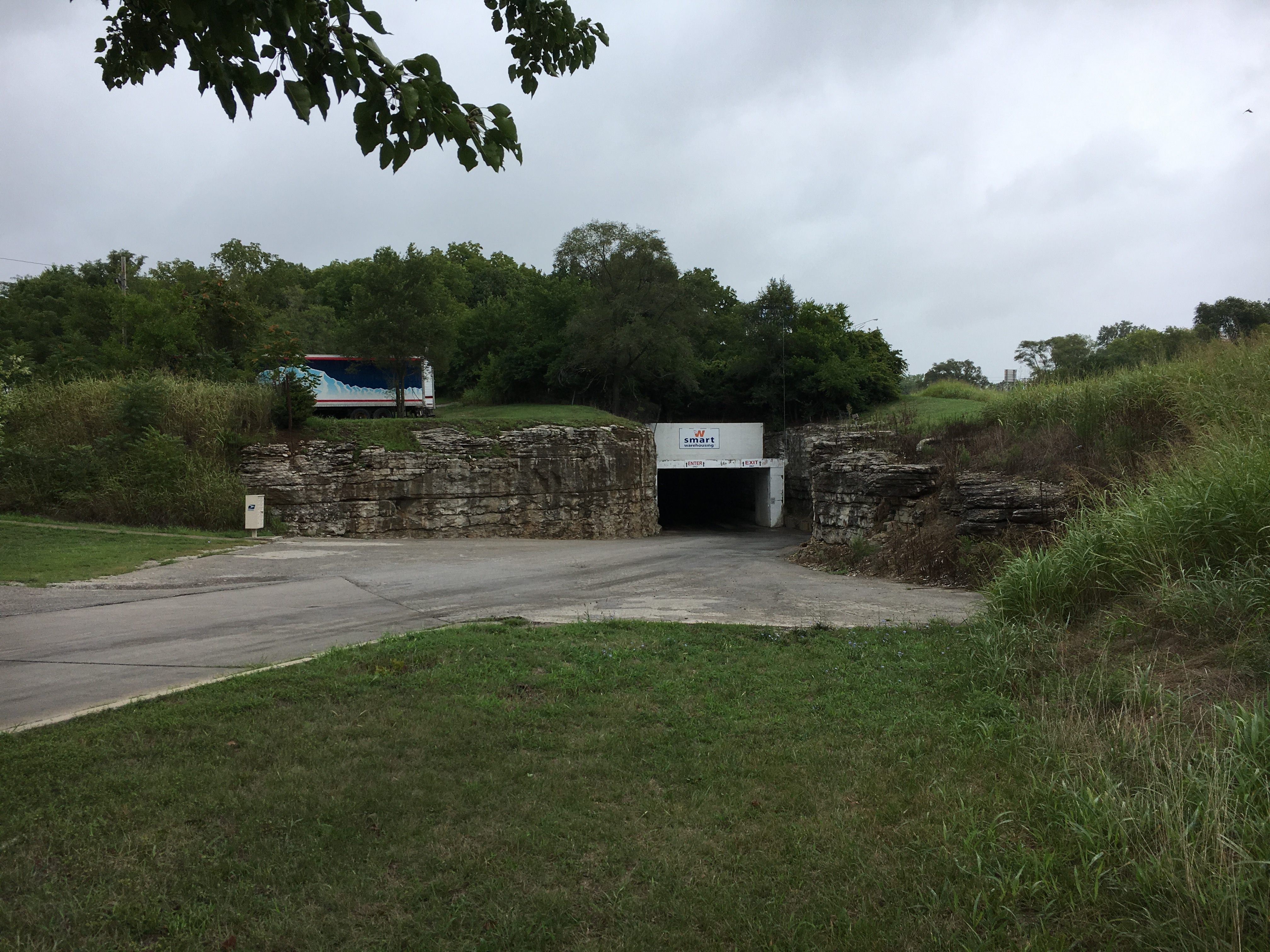 The exterior of a former government storage facility in Kansas.