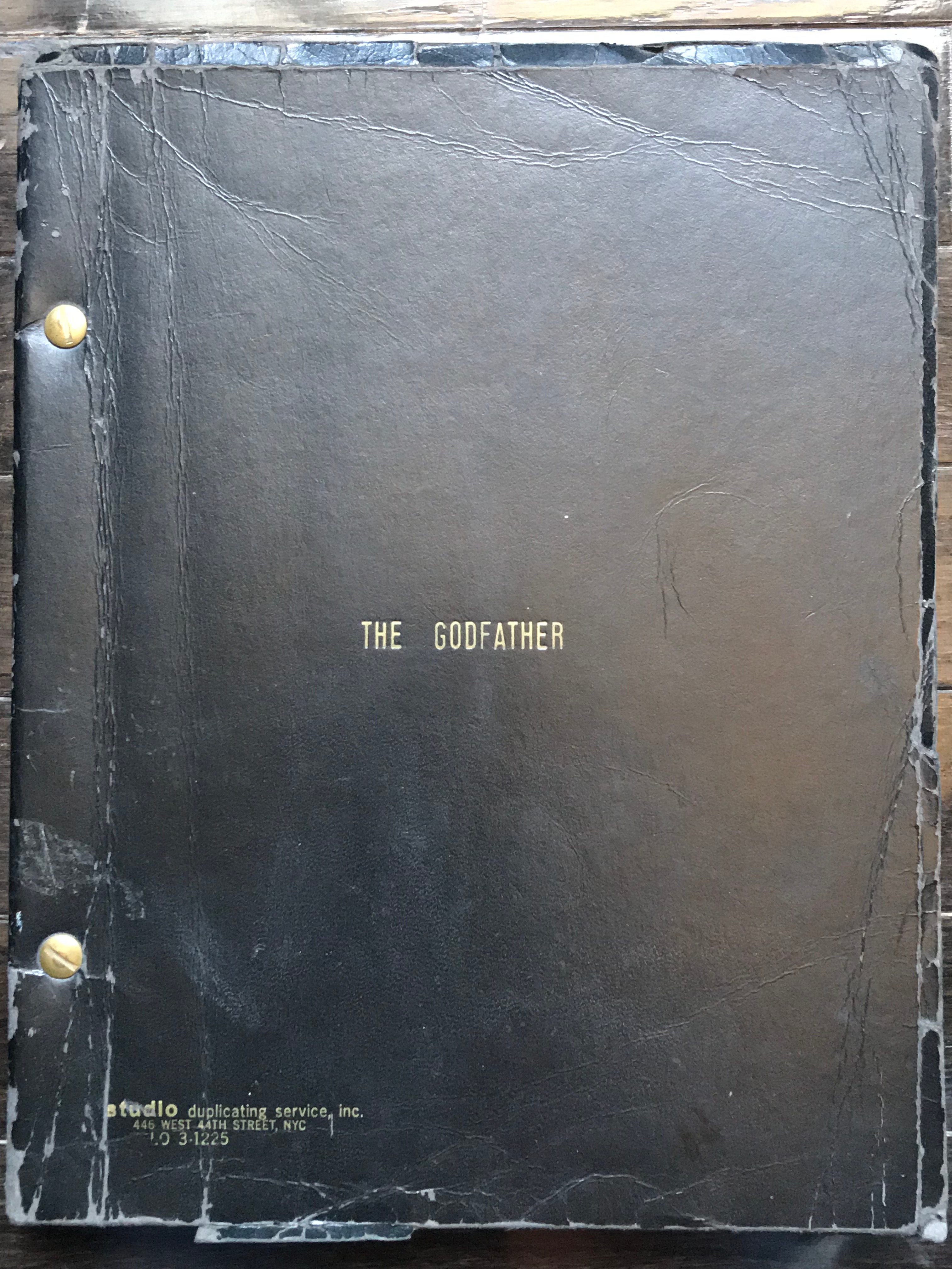 Script for Francis Ford Coppola’s The Godfather part I (released 1972), typed by Grey Shepard in the summer of 1971.