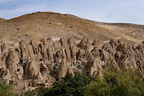Troglodyte dwellings in Iran's village of Kandovan.