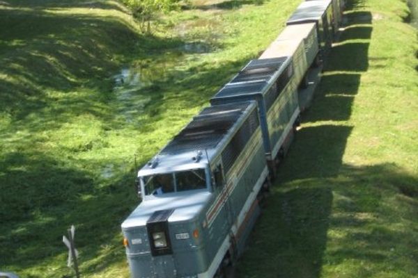 The Junction Valley Rail packed with passengers.