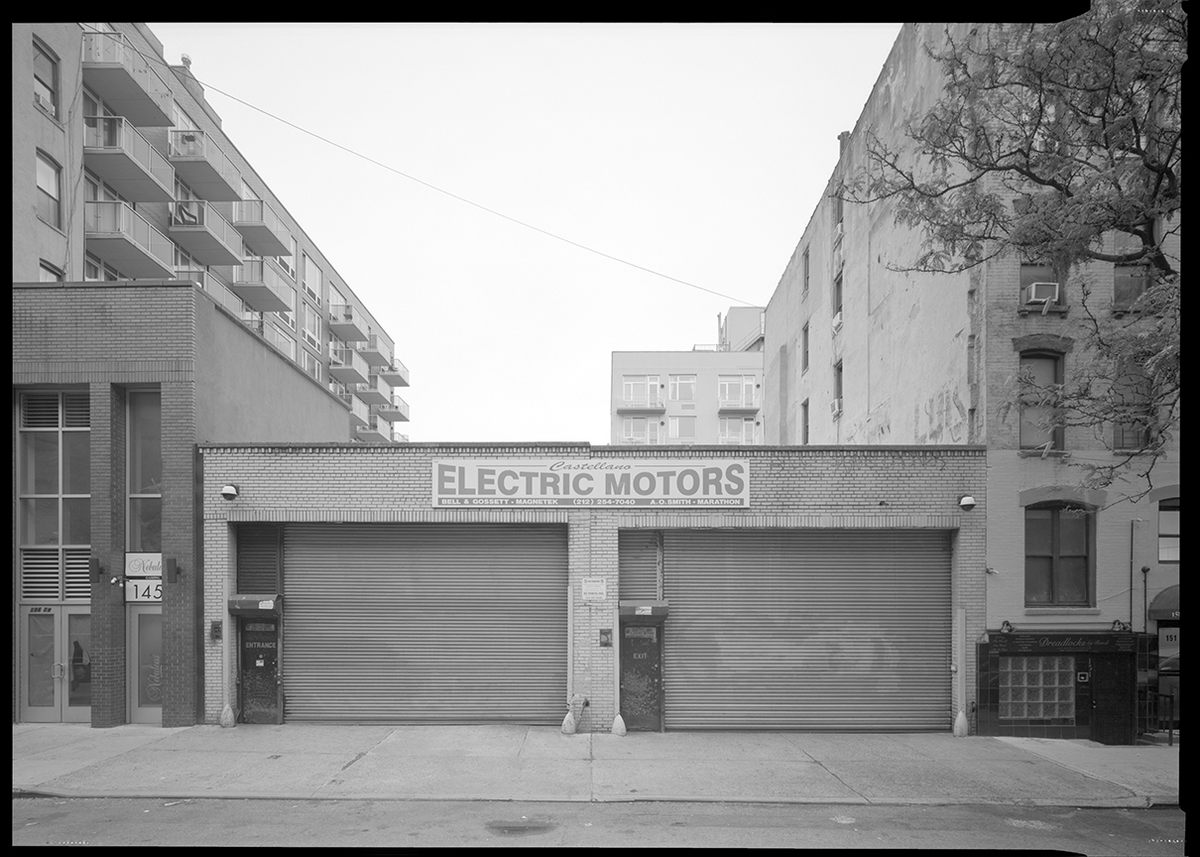 Friedberg photographed several gas stations, garages, and repair shops, like Castellano Electric Motors at 147 Ridge Street.